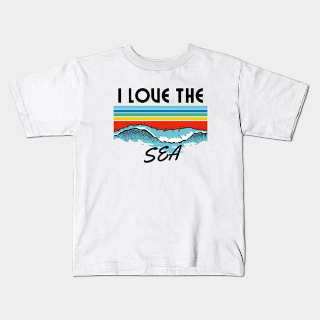 i love the sea Kids T-Shirt by Leap Arts